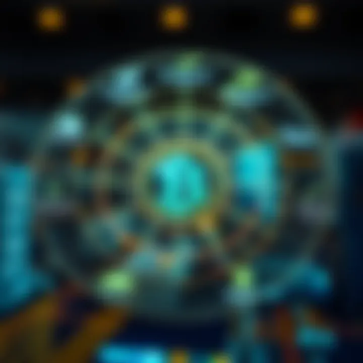 A conceptual diagram showcasing the applications of blockchain in various industries