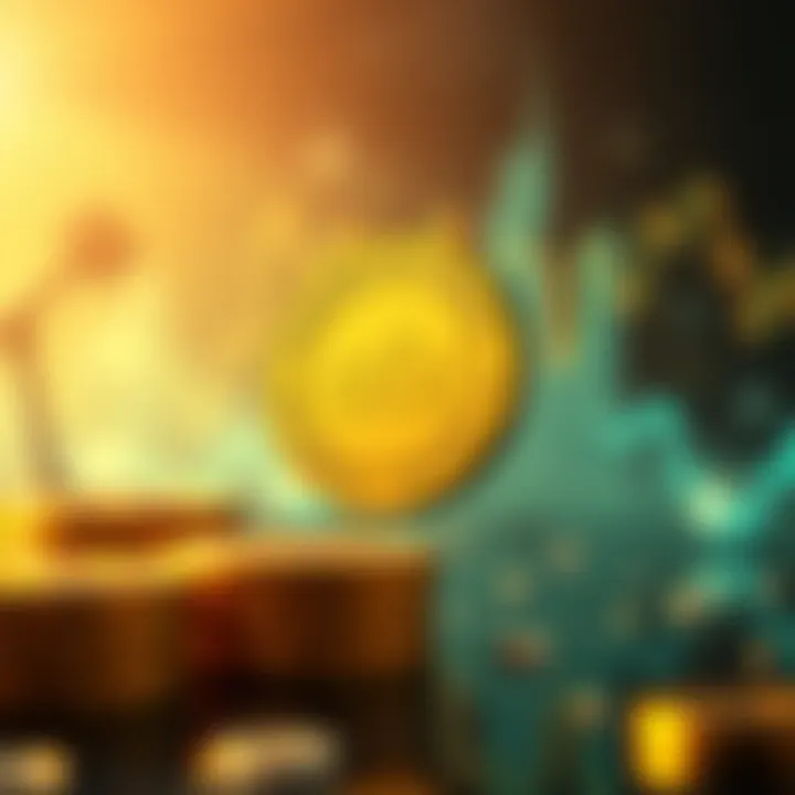 Futuristic vision of finance with digital currencies