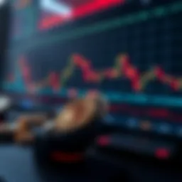 Conceptual representation of cryptocurrency futures trading