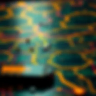 Visual representation of cryptocurrency data flow