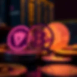 Symbolic representation of cryptocurrency logos