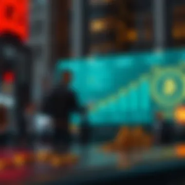 Conceptual representation of cryptocurrency marketing strategies