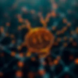 Visual representation of a cryptocurrency node in blockchain