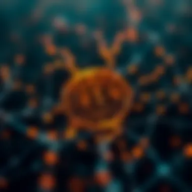 Visual representation of a cryptocurrency node in blockchain