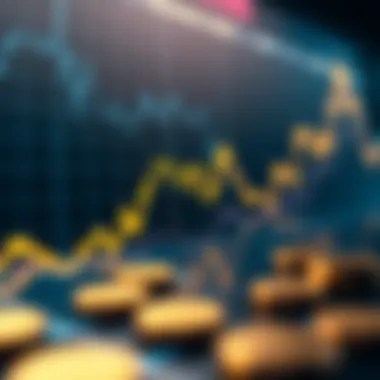 Graph illustrating the rise and fall of cryptocurrency prices