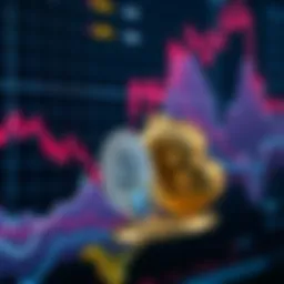 Financial graph depicting cryptocurrency and dollar trends