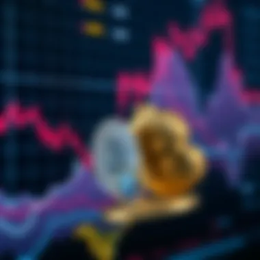 Financial graph depicting cryptocurrency and dollar trends