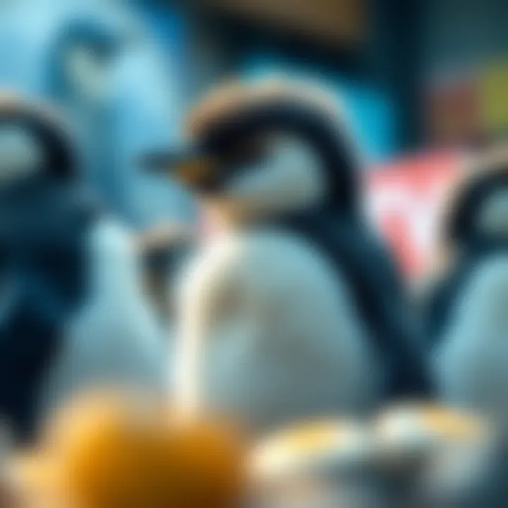 Environmental Challenges Facing Fuzzy Penguins A fuzzy penguin facing environmental challenges