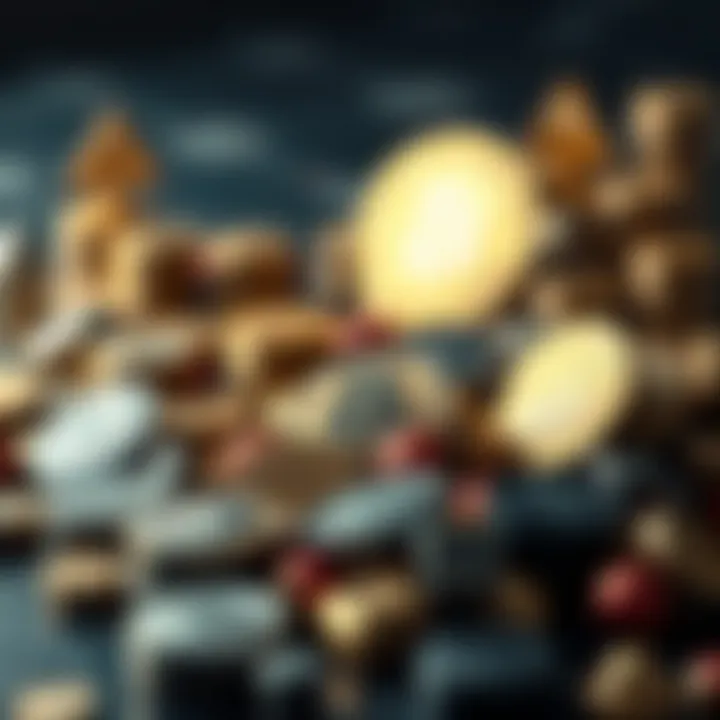 A conceptual depiction of digital assets managed by Grayscale, highlighting their diversification.