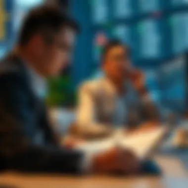 Investors analyzing market trends