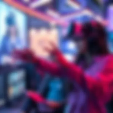 Illustration of user interaction and engagement within a virtual reality space