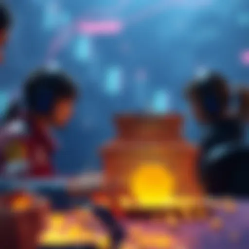 Conceptual illustration of Play to Earn model in gaming