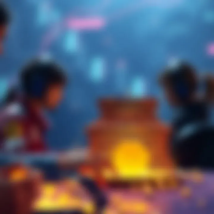 Innovative Play to Earn Model Conceptual illustration of Play to Earn model in gaming