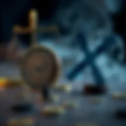 Symbolic representation of a legal battle between SEC and Ripple