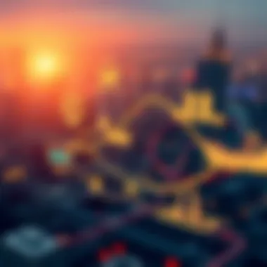 Visual diagram of blockchain technology influencing various sectors