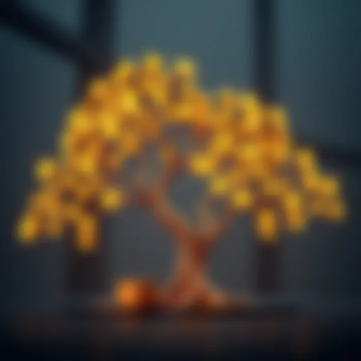 Conceptual illustration of a tech tree in cryptocurrency