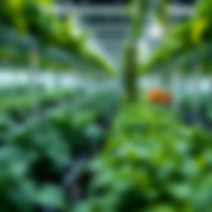 Diversity in Automated Farming Solutions Diverse crops thriving in an automated farming ecosystem