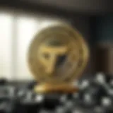 Symbol of TON coin representing its technological innovation