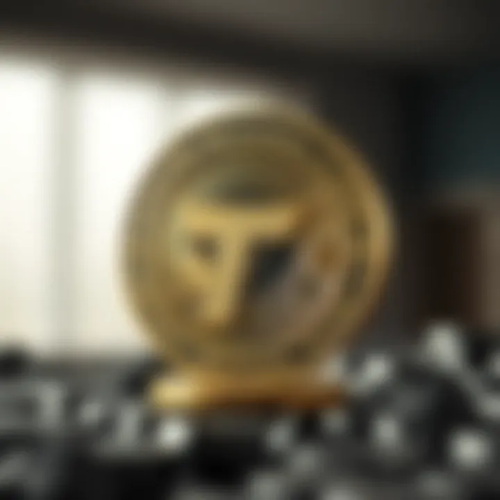 Symbol of TON coin representing its technological innovation