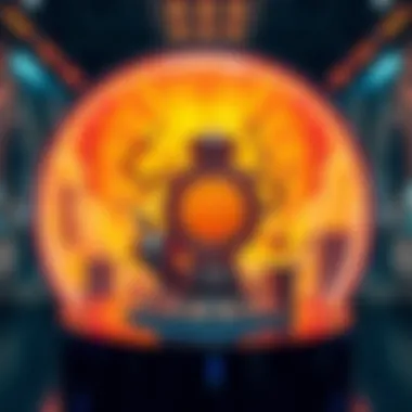 An abstract representation of unique digital assets in a virtual gallery